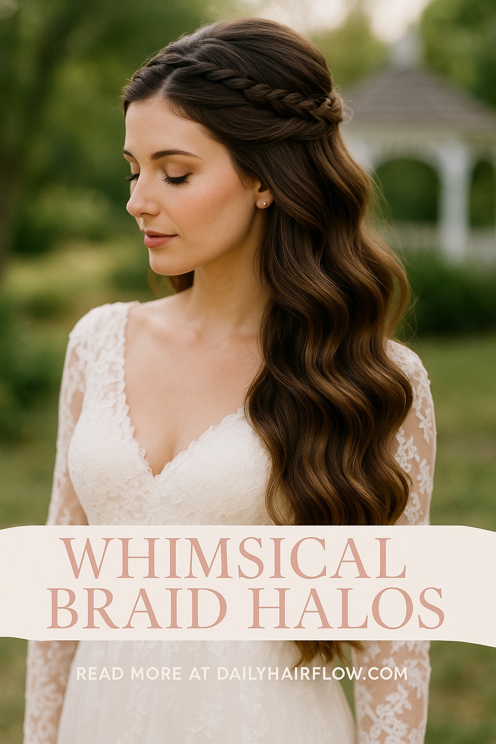 Side Swept Waterfall Waves Under a Micro Braid Halo