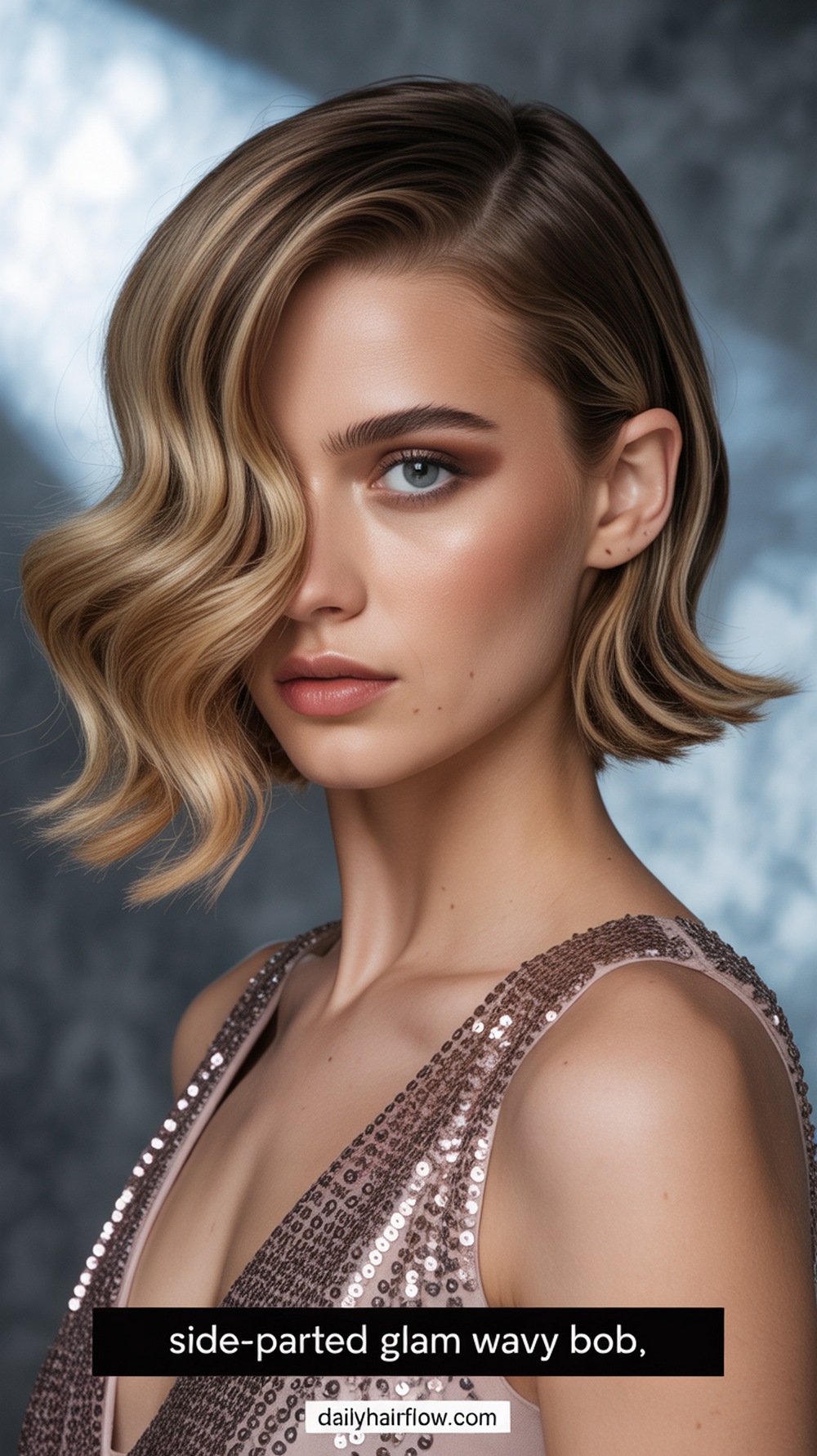 Side‑Parted Wavy Bob