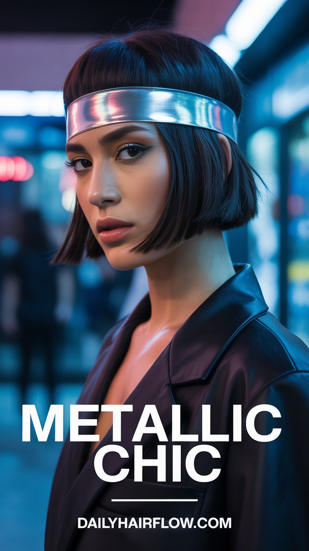 Sleek Bob with a Metallic Headband