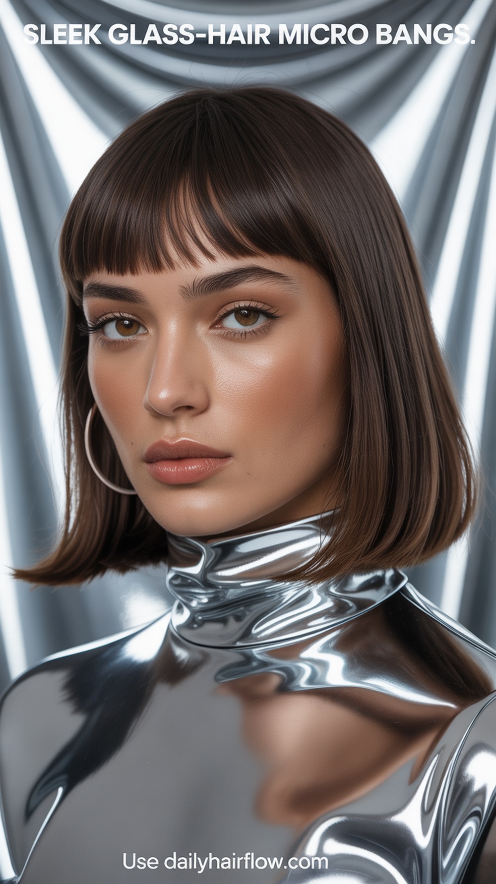 Sleek Glass‑Hair Micro Bangs