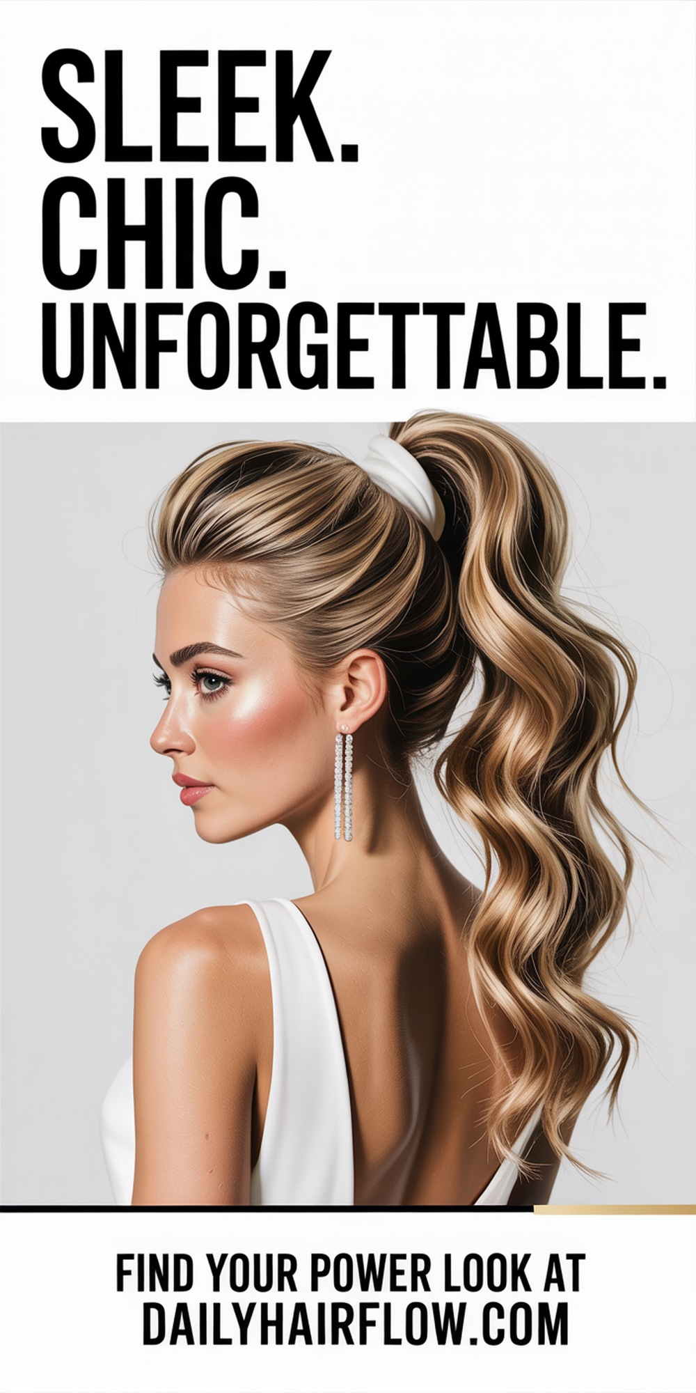 Sleek High Ponytail with Twisted Wrap