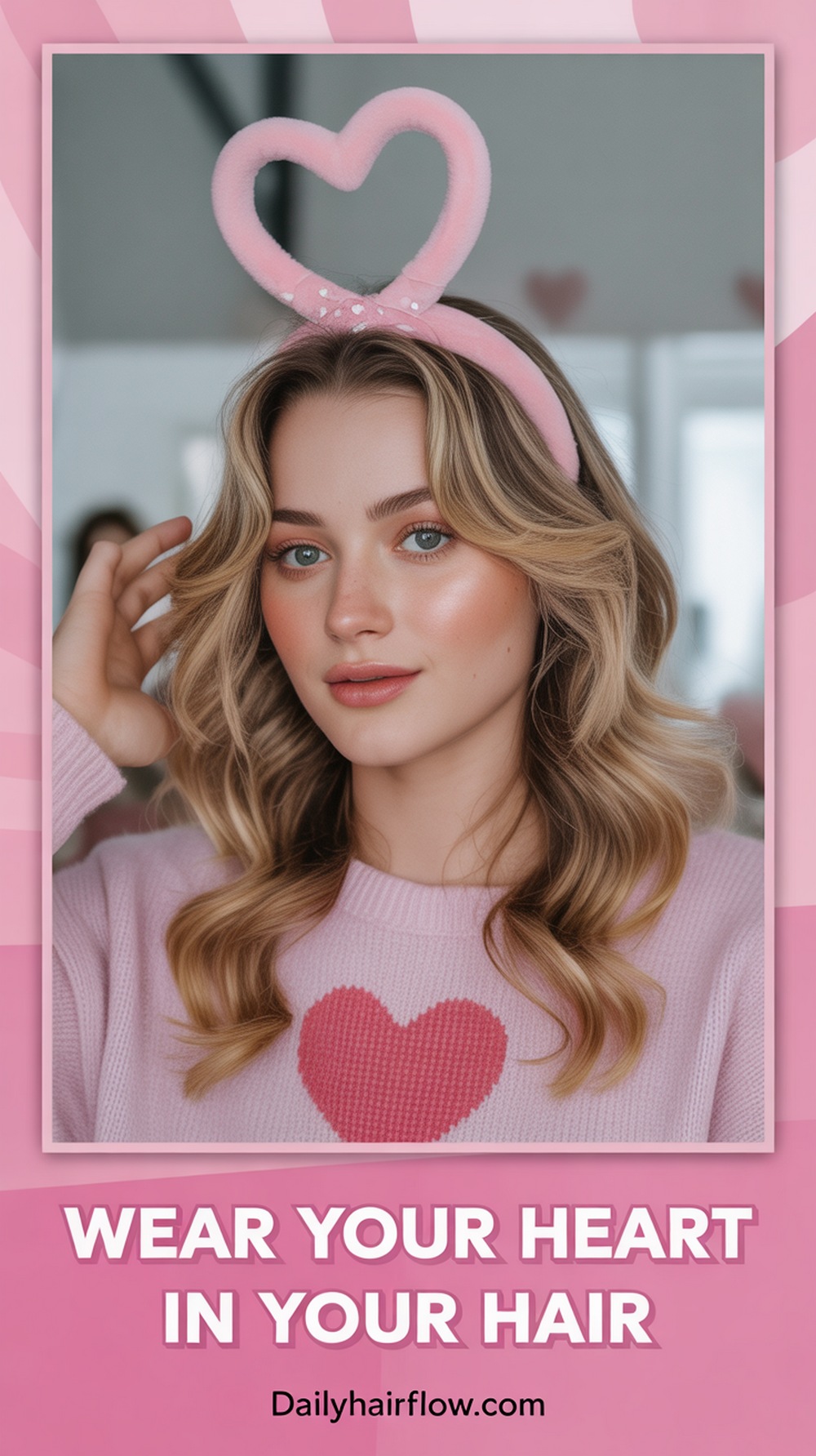 Soft Waves with a Heart Shaped Headband