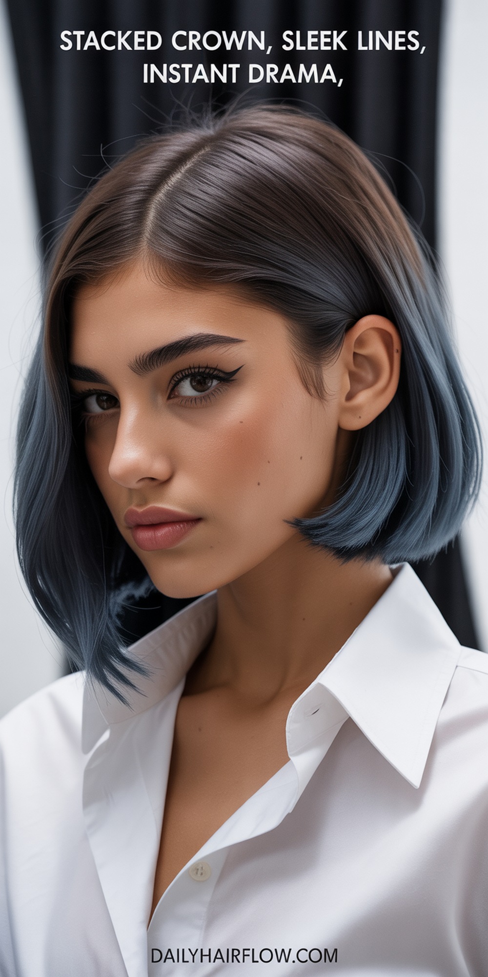 Stacked Crown, Sleek Lines, Instant Drama