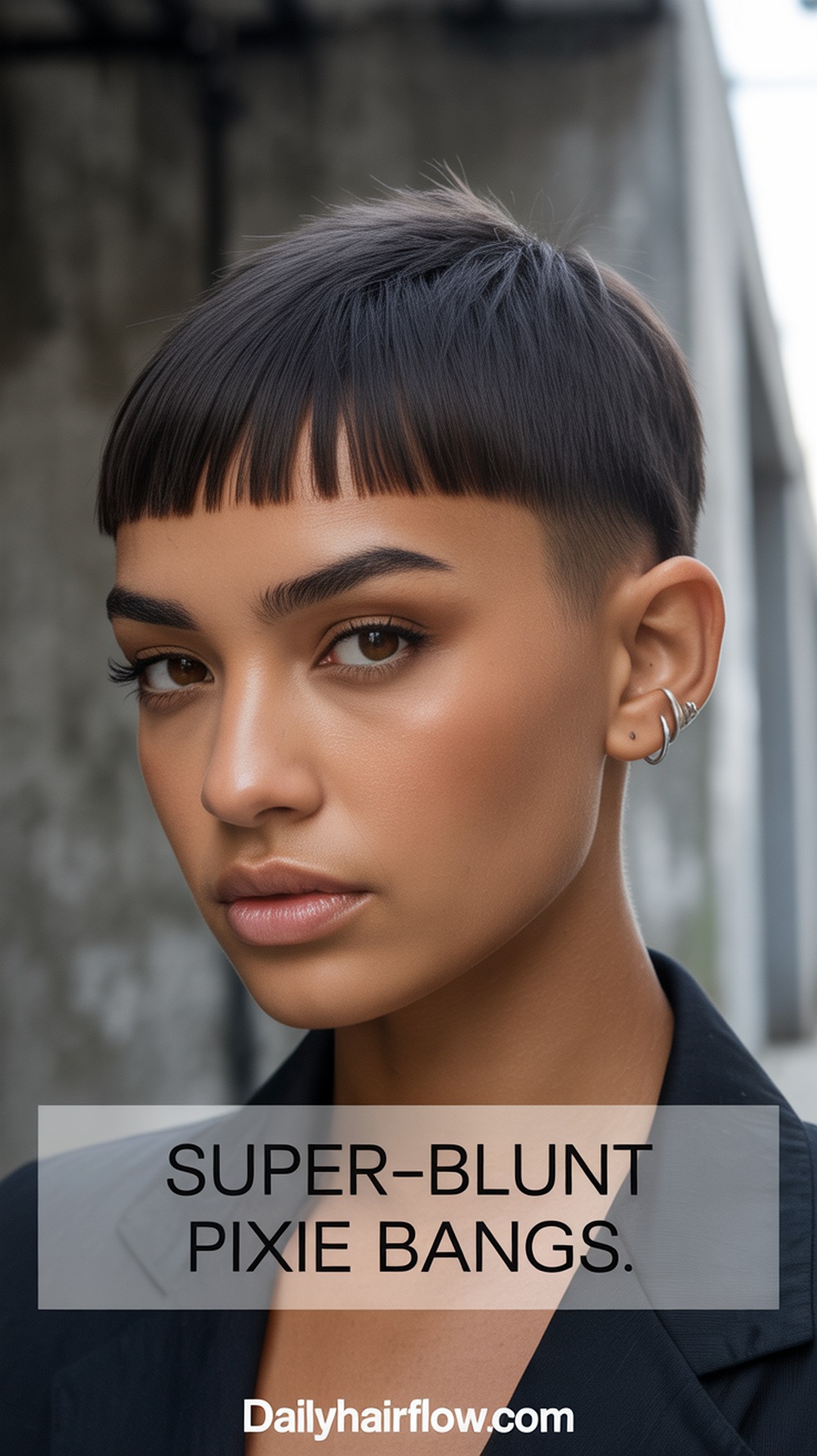 Super‑Blunt Pixie Bangs