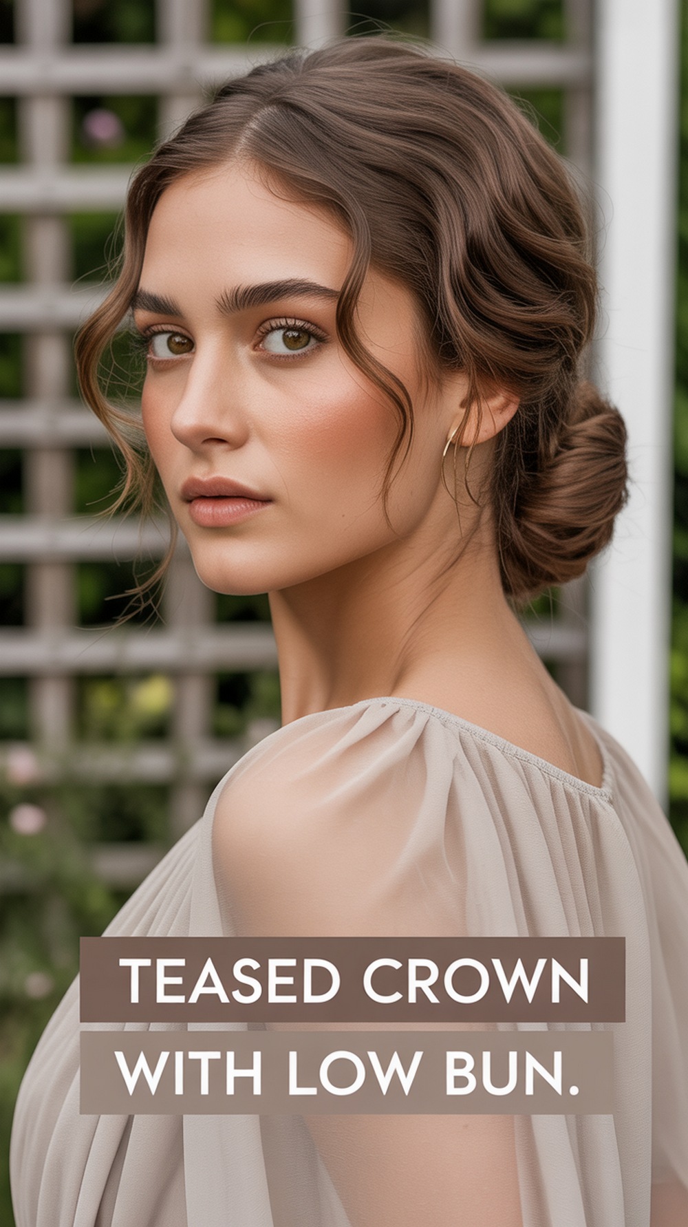 Teased Crown with Low Bun