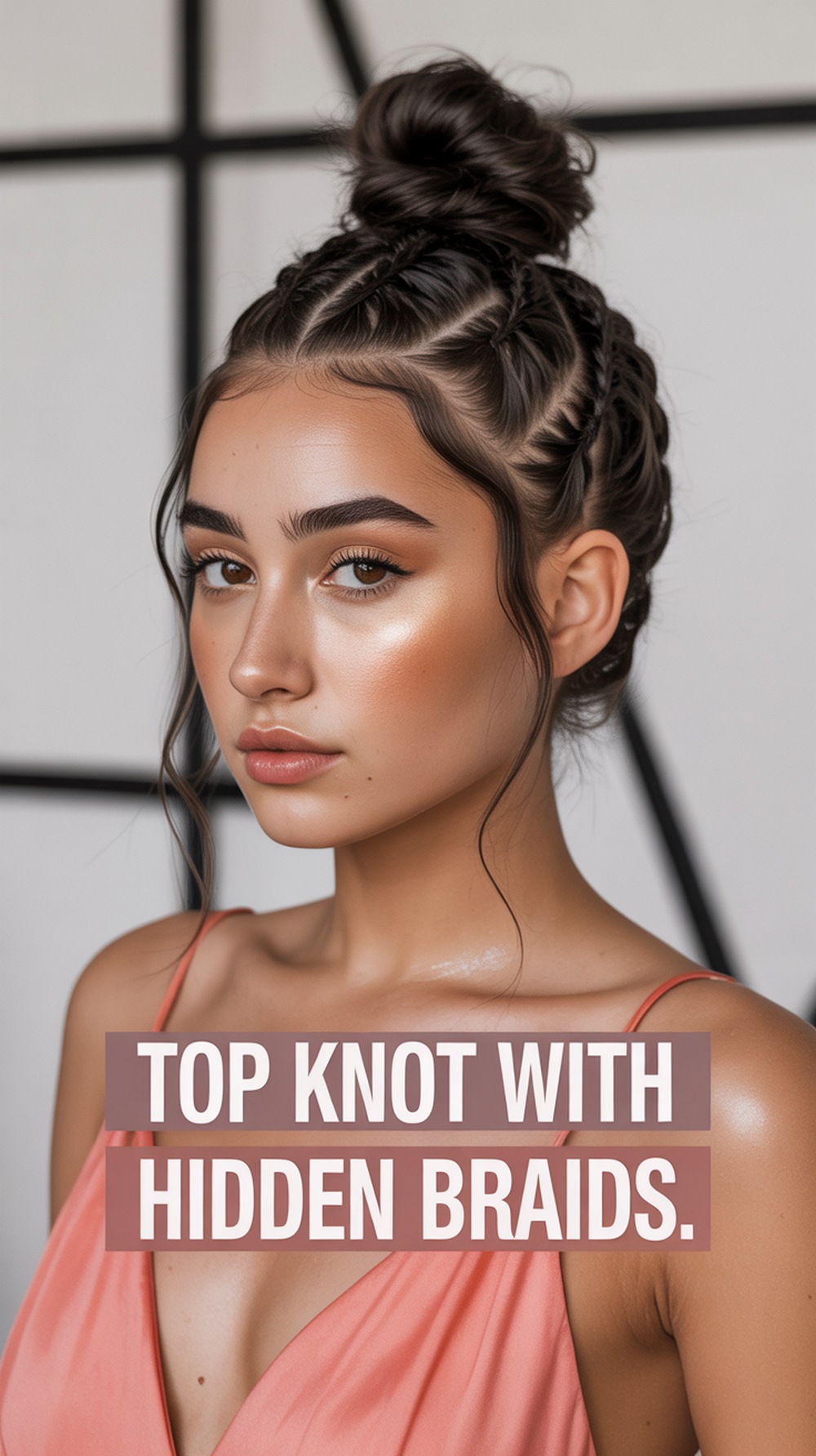 Top Knot with Hidden Braids
