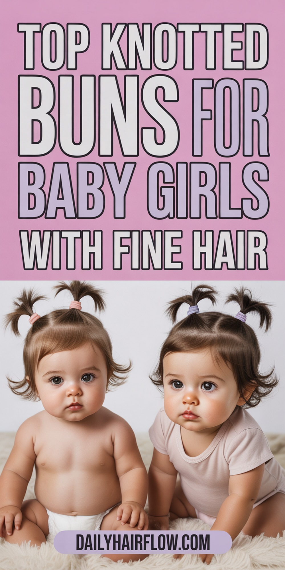 Top Knotted Buns for Baby Girls with Fine Hair