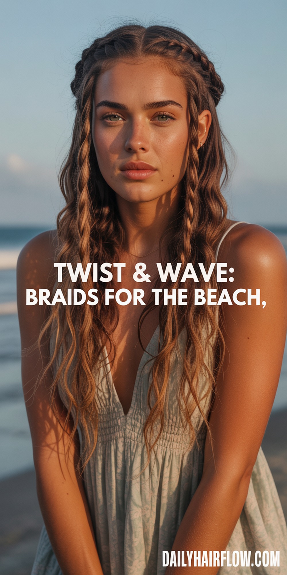 Twisted Double French Braids with Beachy Ends