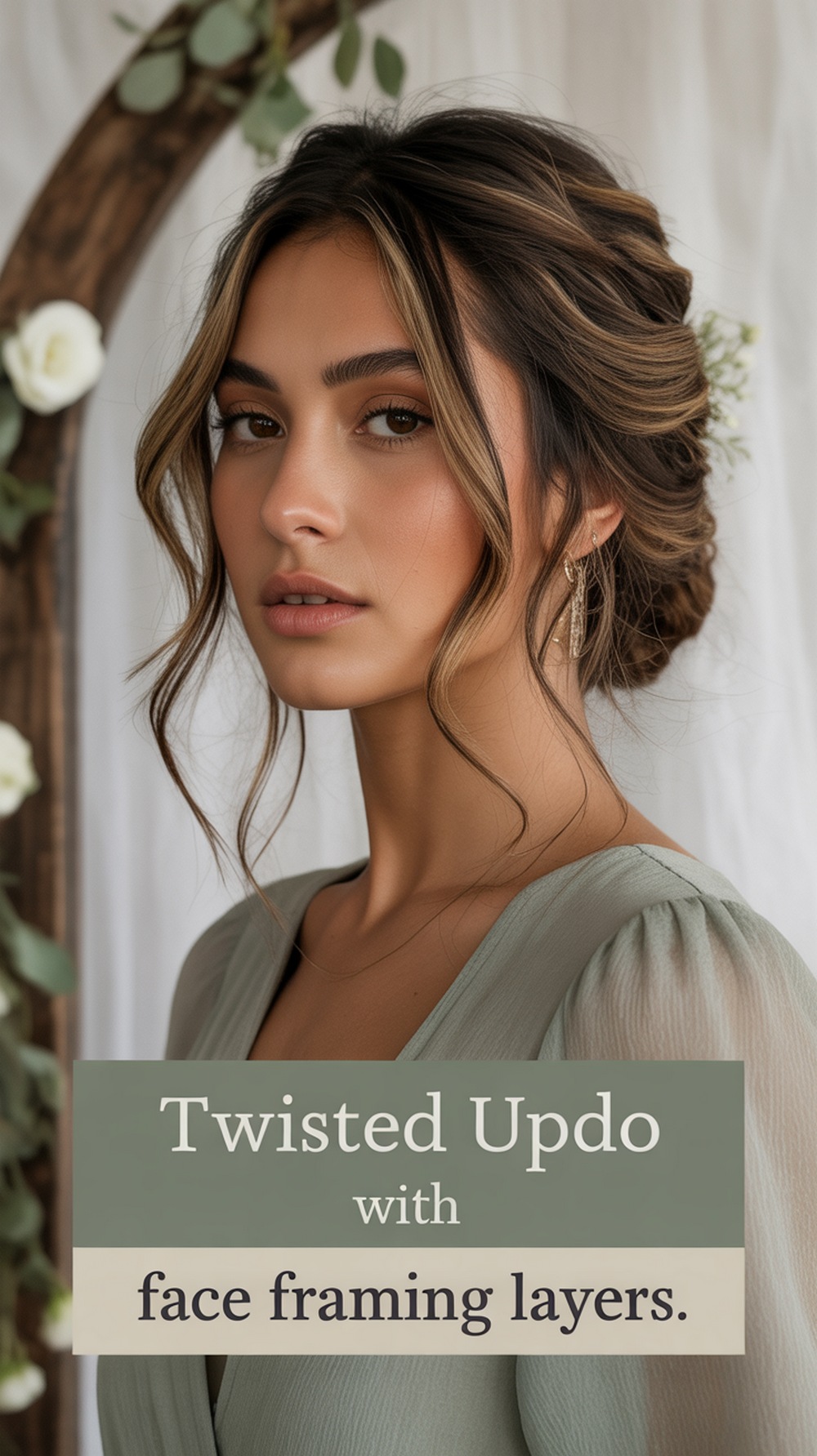 Twisted Updo with Face Framing Layers
