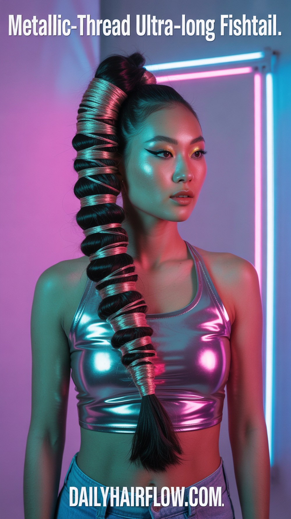 Ultra‑Long Metallic‑Thread Fishtail
