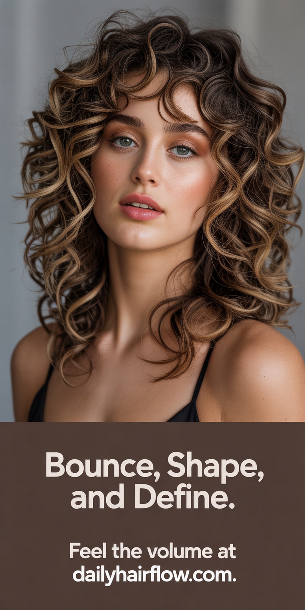Voluminous Curls with Layered Shape