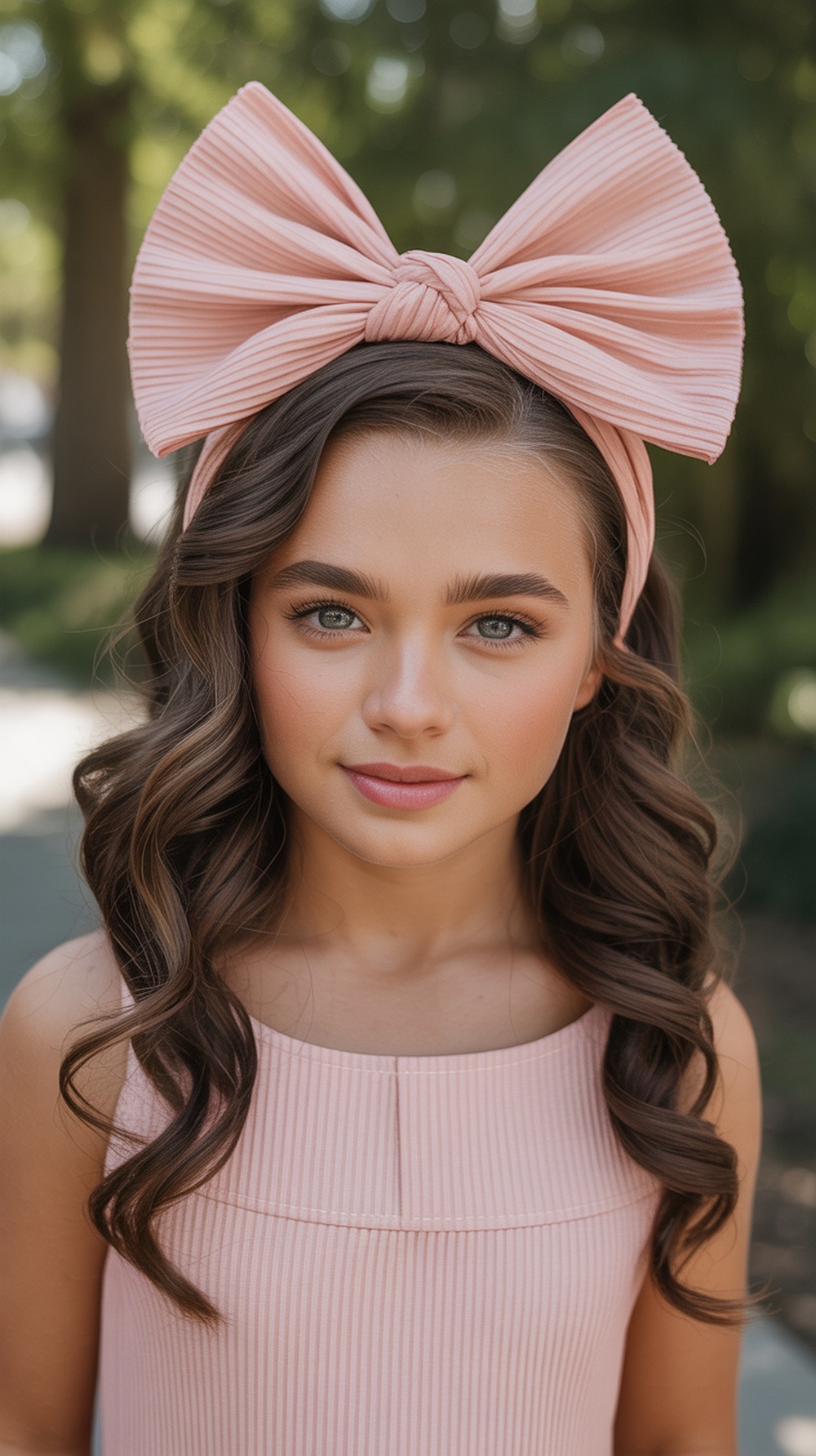 Big Curls with Tied Bow