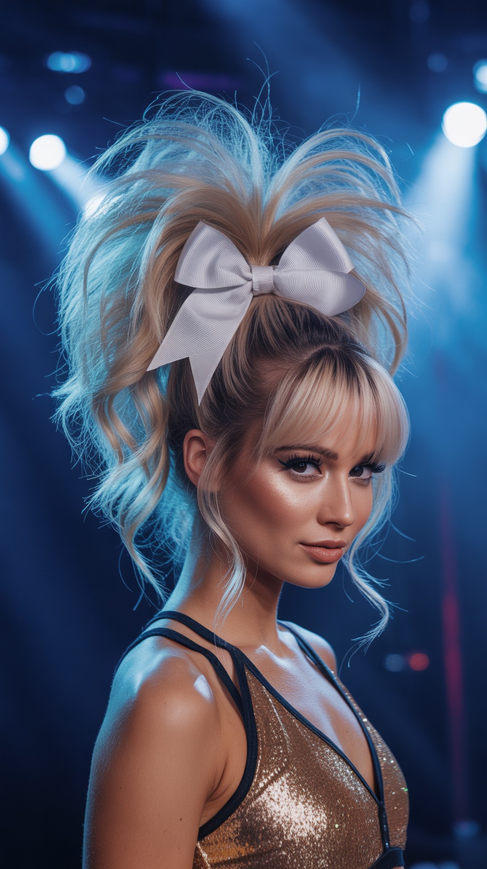 Big Teased Ponytail Cheer Hairstyle