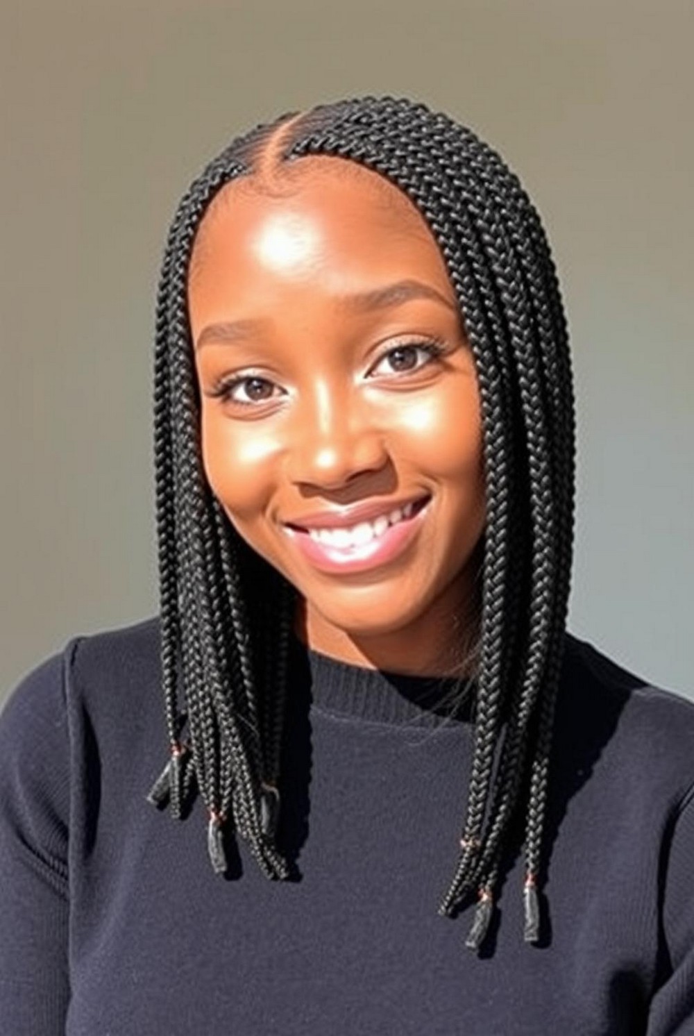 Bob length box braids for kids