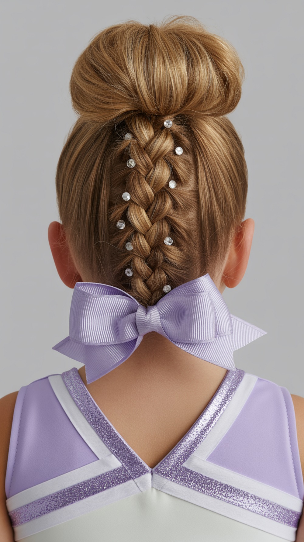 Braided Bun Cheer Hairstyle