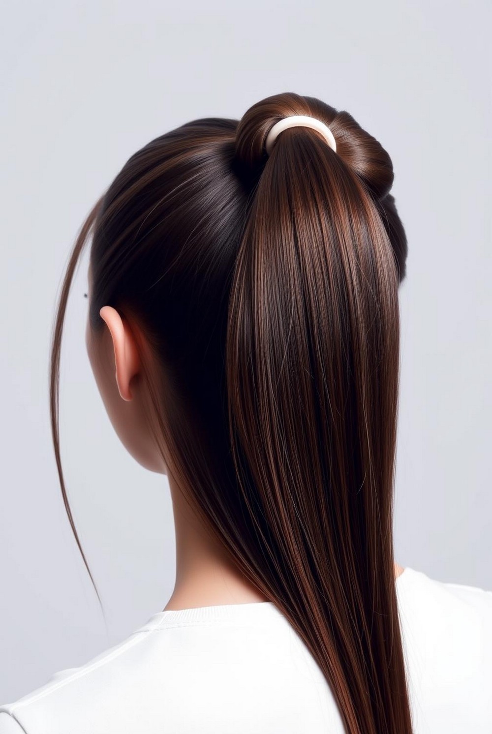 Bubble Ponytail on Straight Lengths