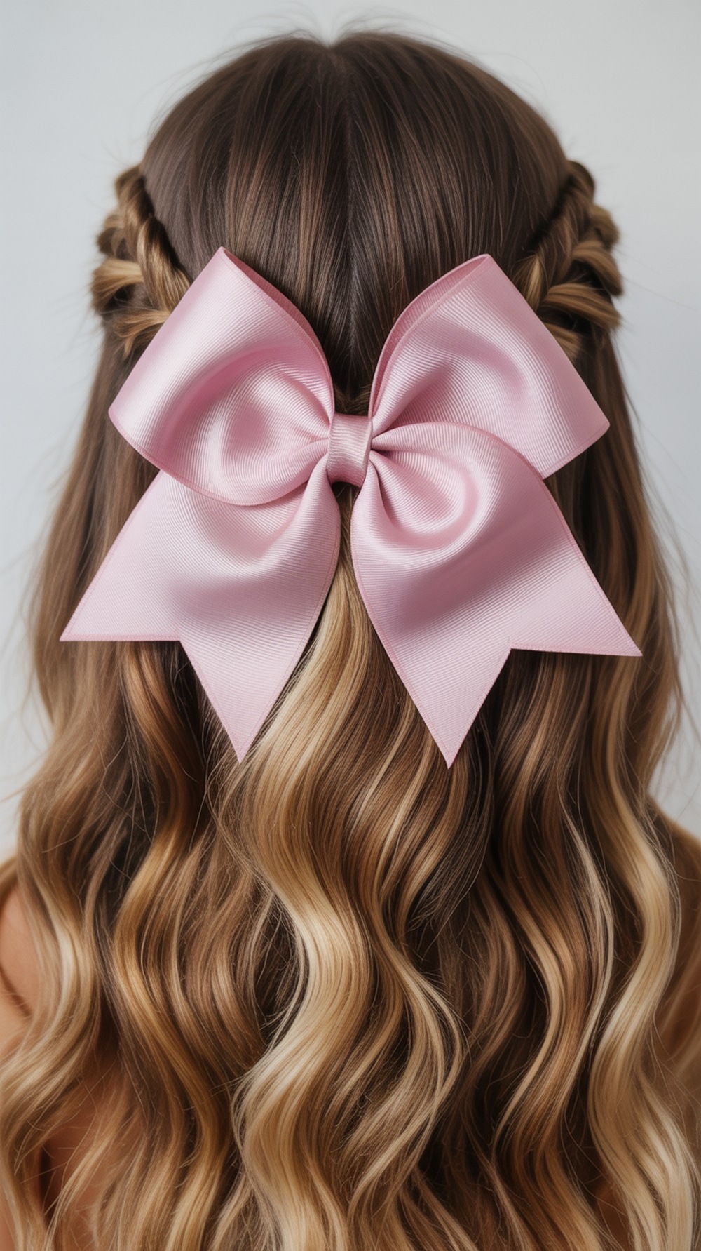 Cheer Bow with Waves and Part Hairstyle