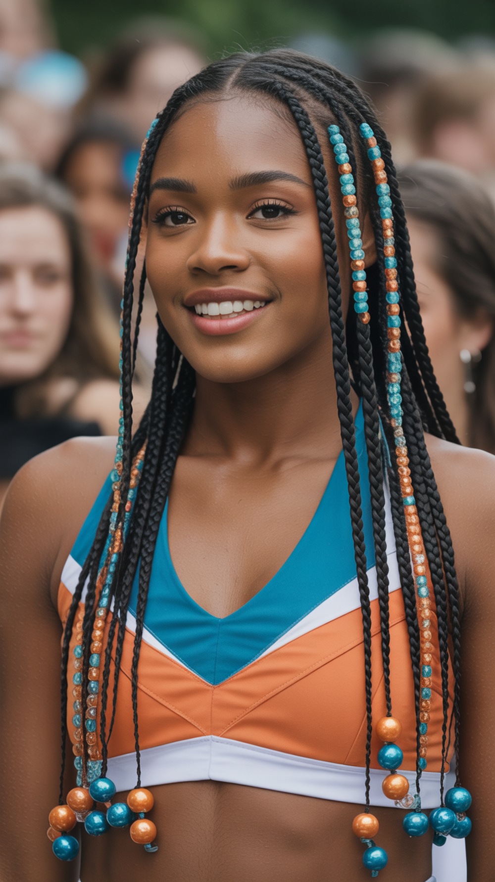 Cheerleader Beaded Braids Hairstyle