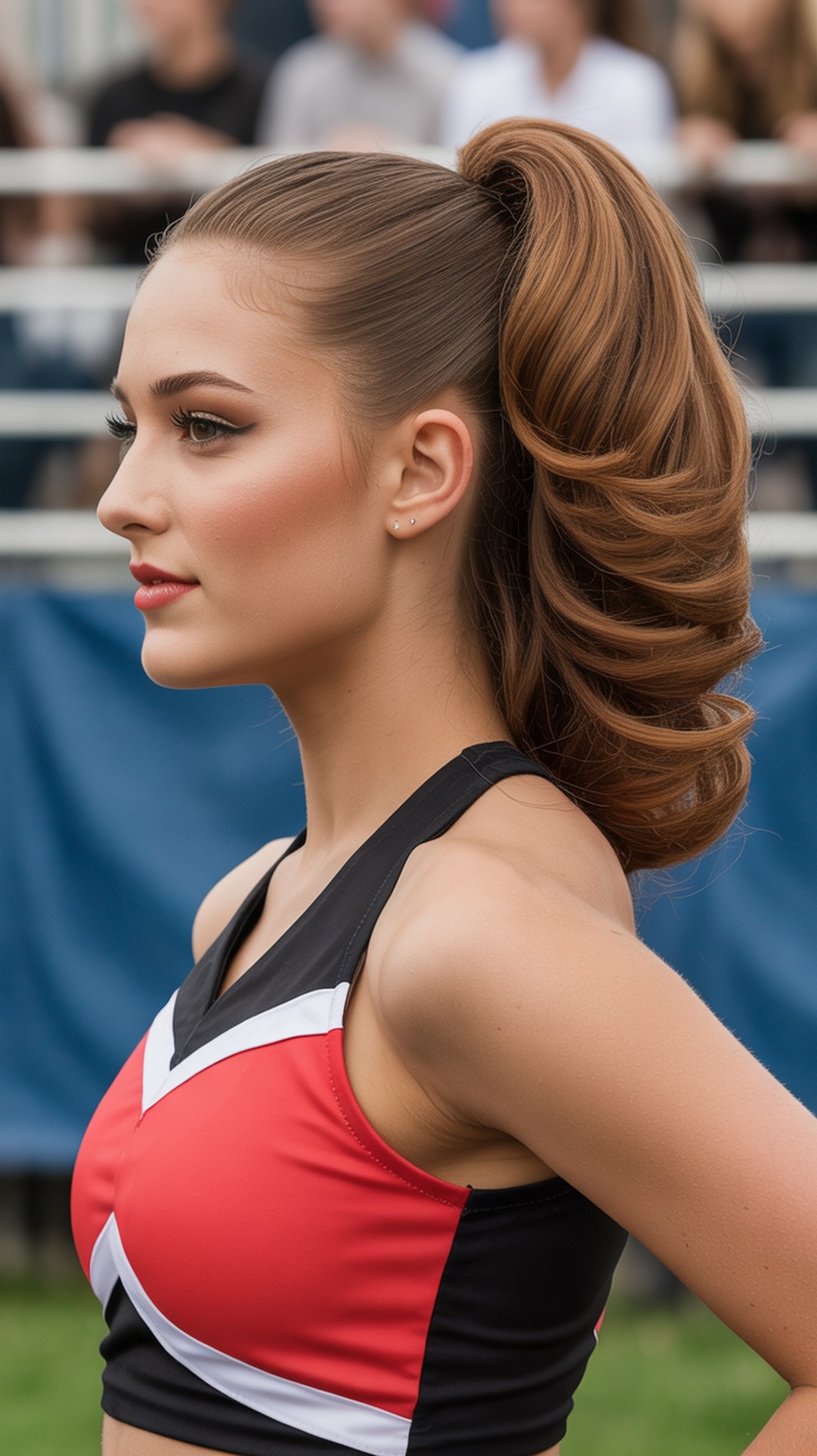 Cheerleader Side Sweep Ponytail Hairstyle