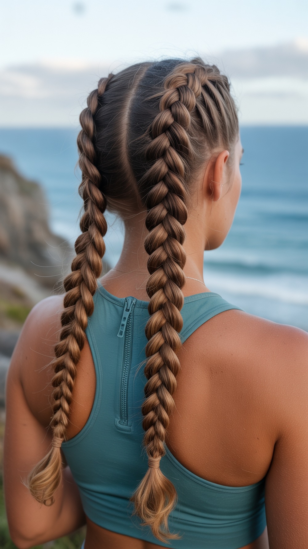 Chunky French Braids Hiking Hairstyle