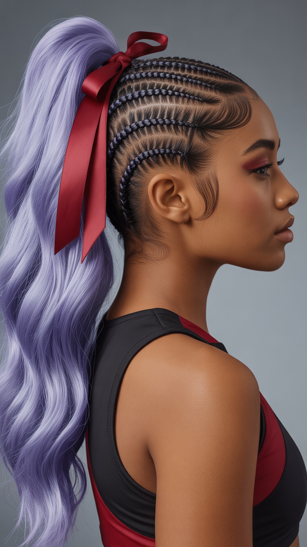 Cornrow Ponytail Cheer Hairstyle