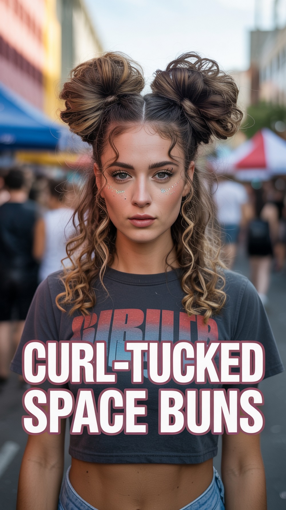 Curl Tucked Space Buns