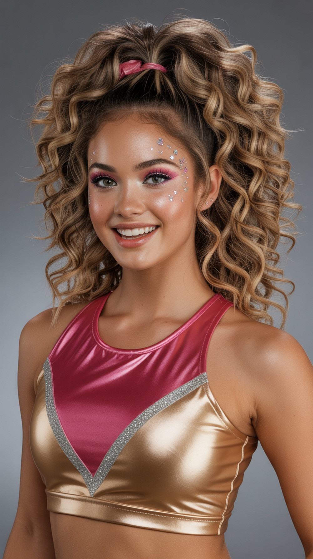 Curly Ponytail Cheer Hairstyle