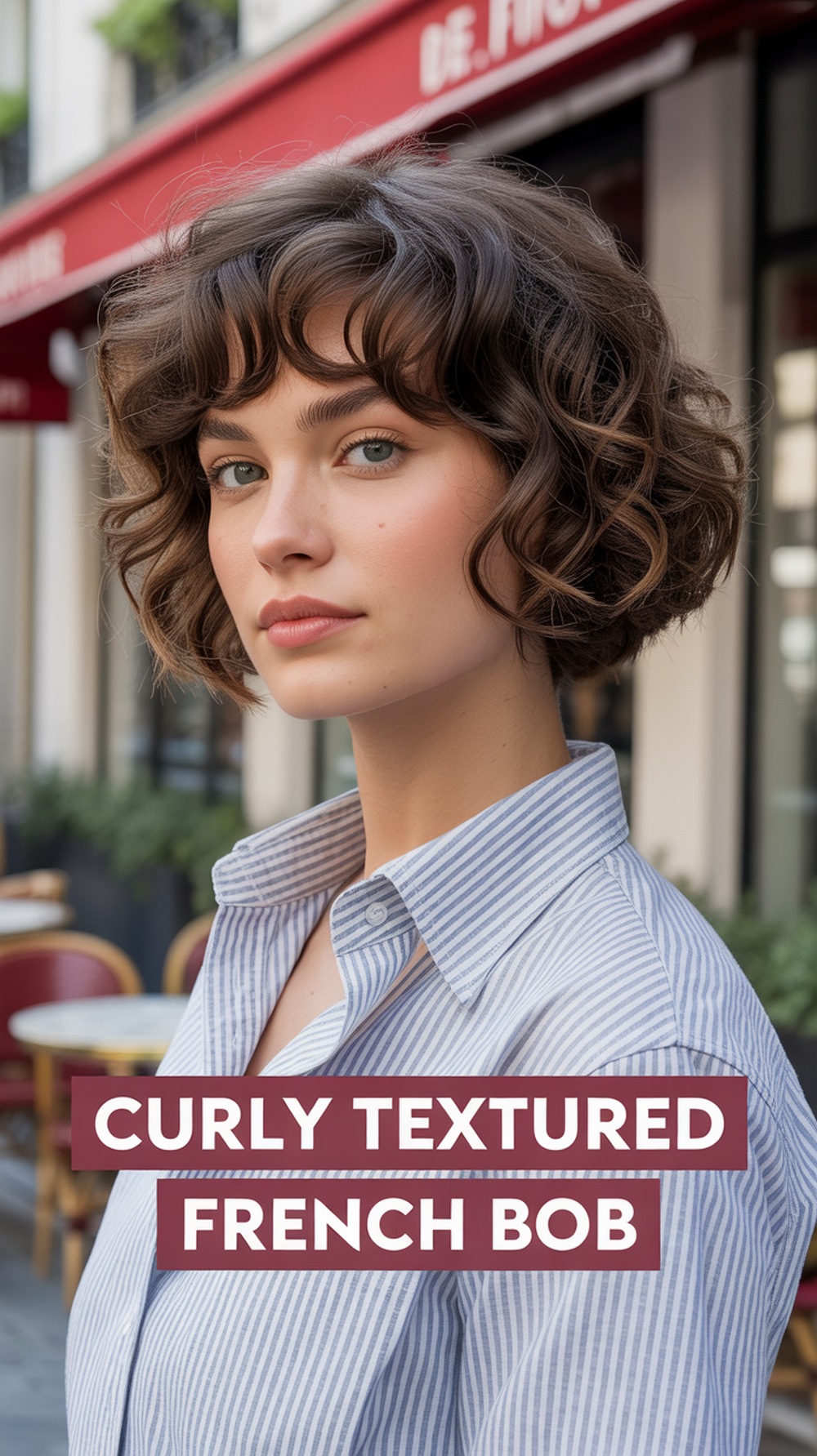 Curly Textured French Bob