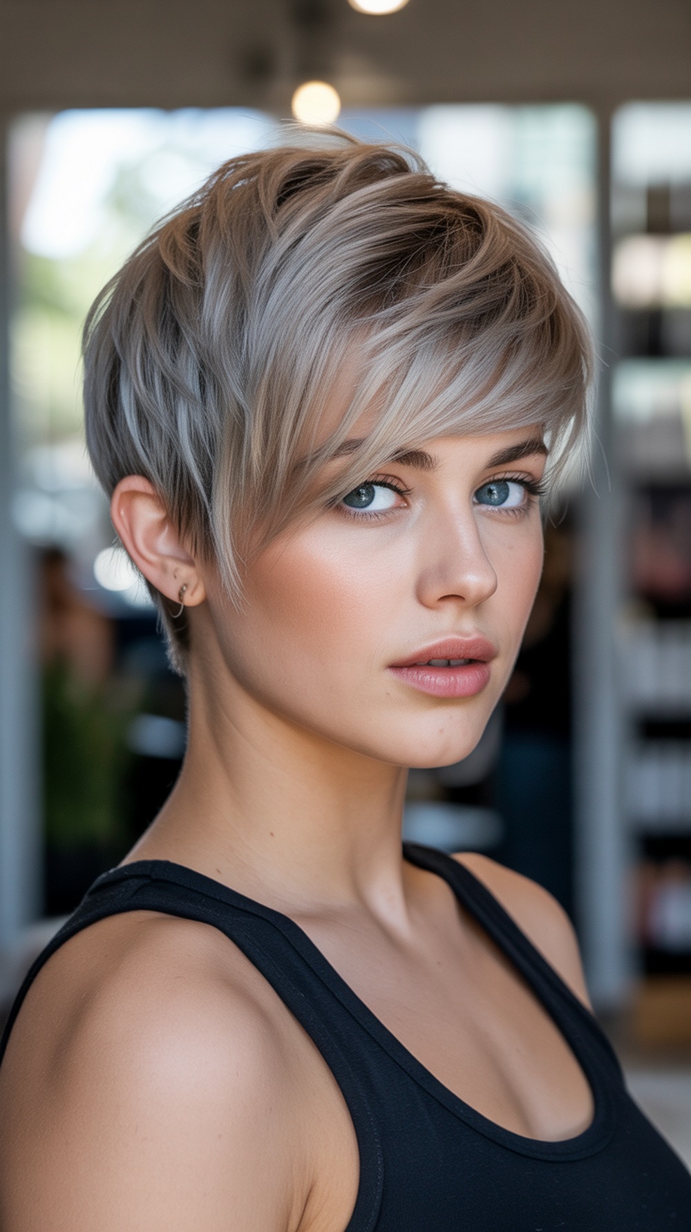 Feathered Pixie with Side Bangs