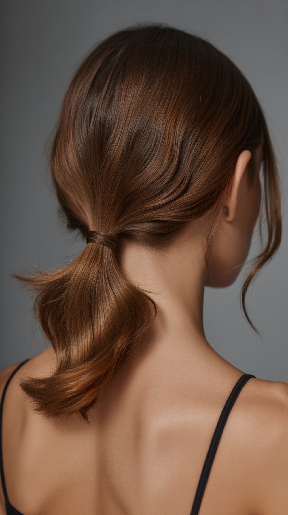 Glossy Brown Hair with Understated Caramel