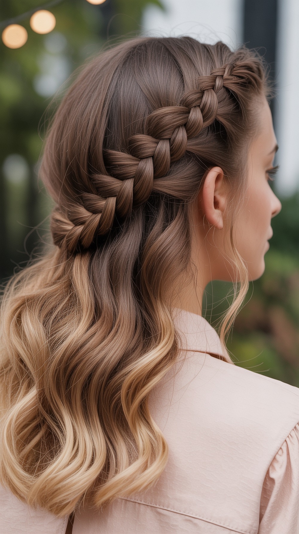 Half Braided Crown with Volume