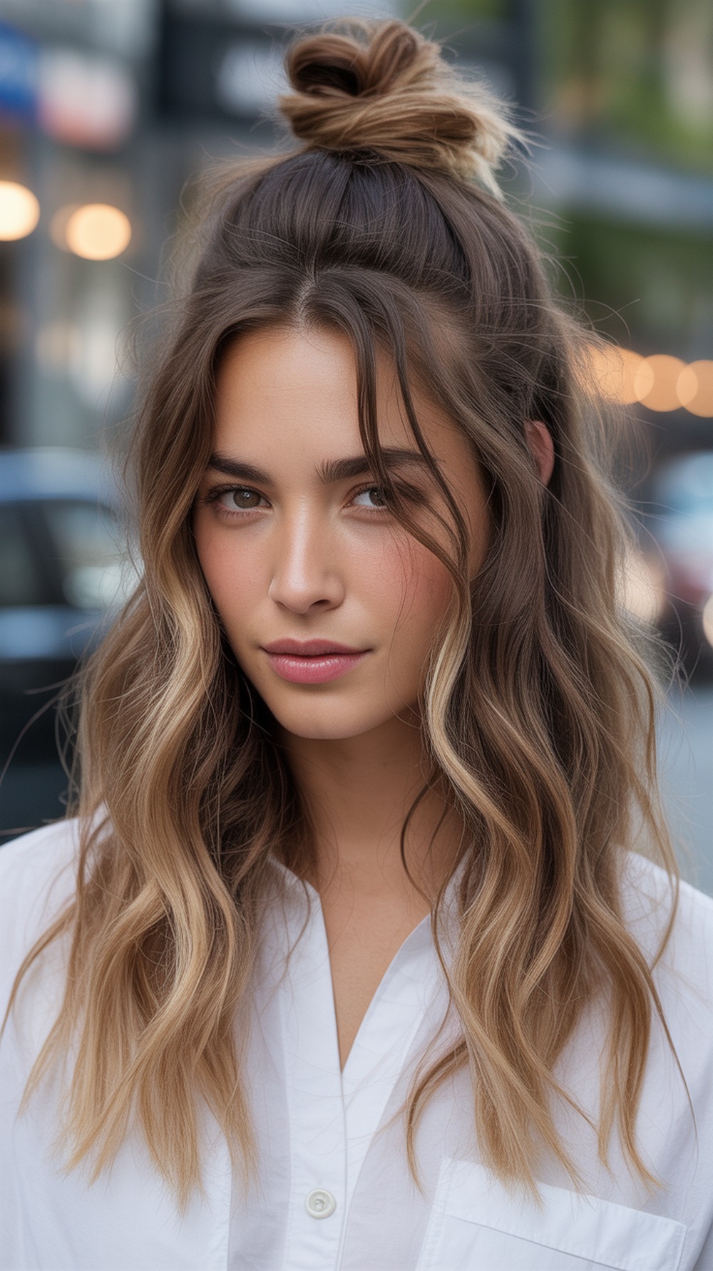 Half Bun with Messy Finish