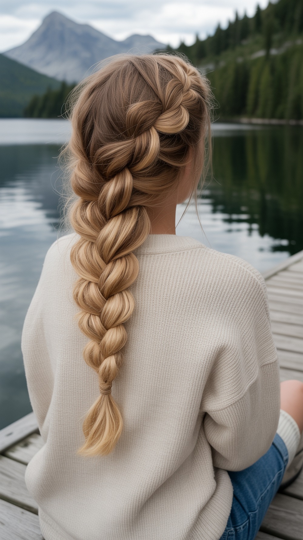 Halo Braid Updo Hiking Hairstyle