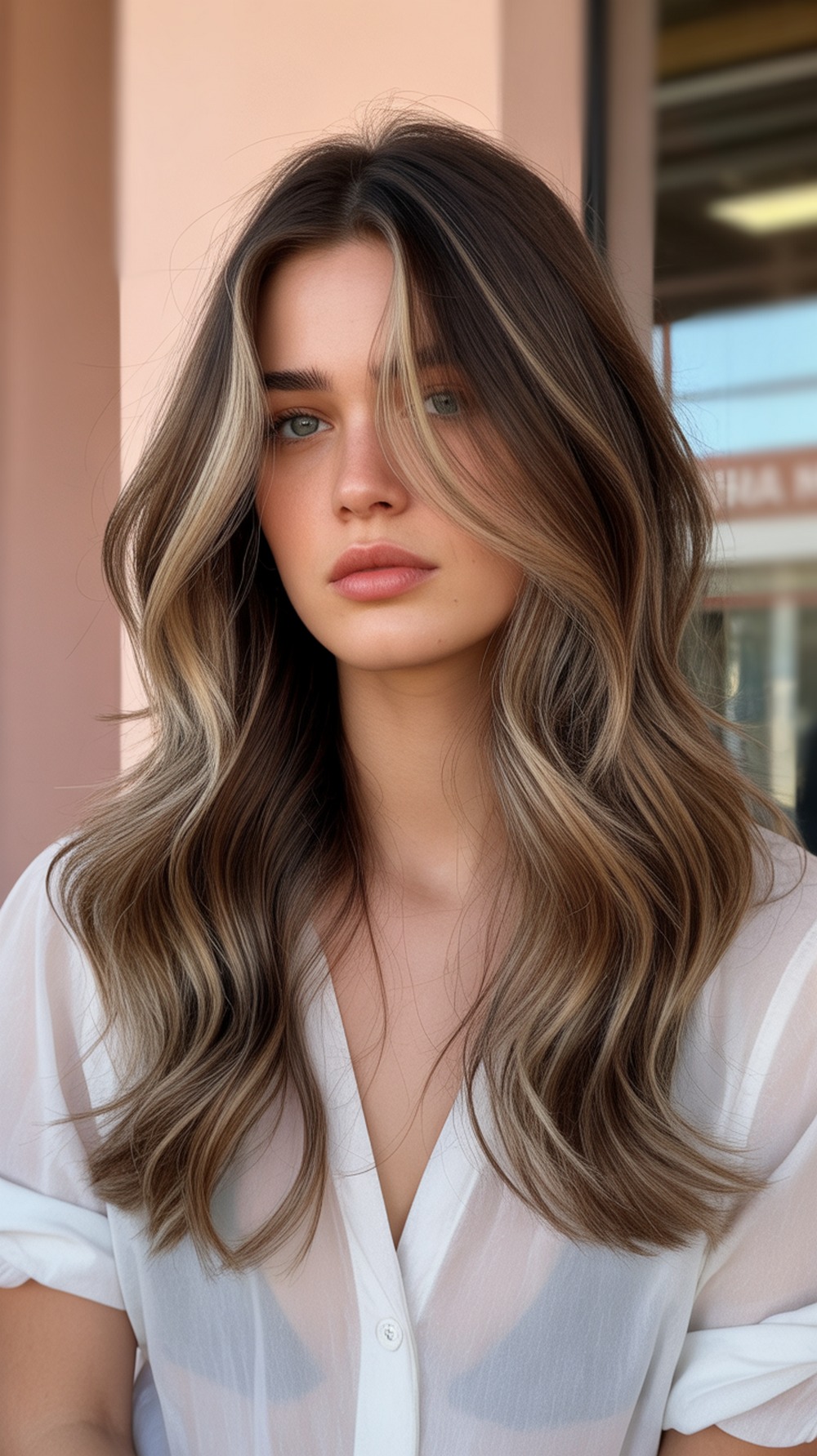 Hand Painted Caramel on Wispy Brown Layers