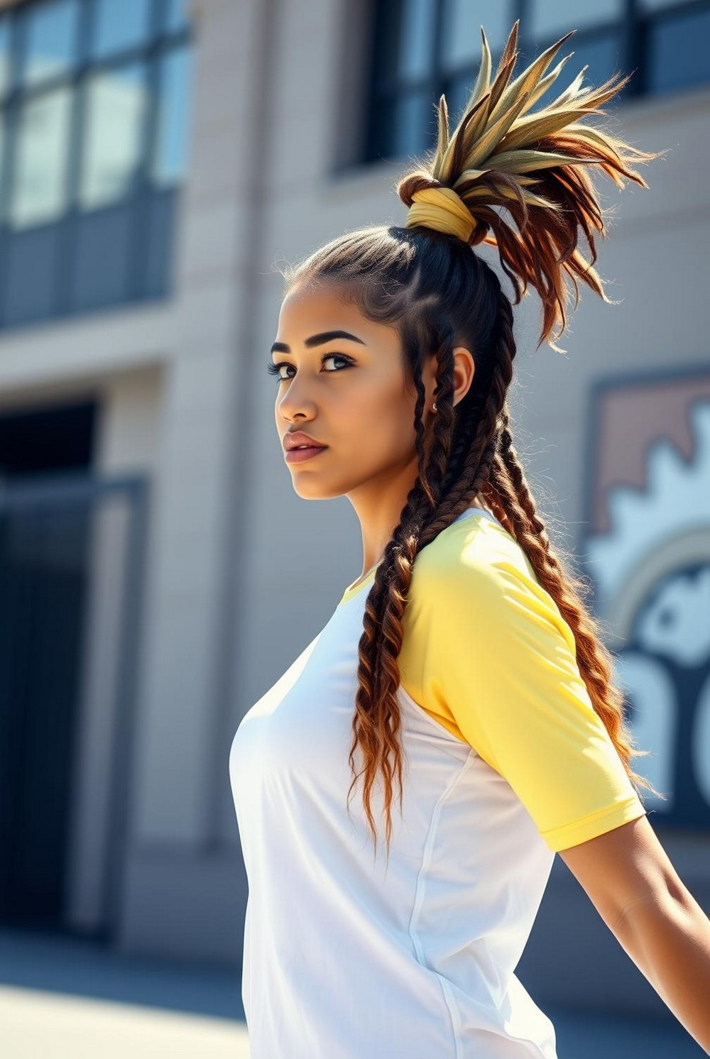 High Pony Pineapple with Tendrils