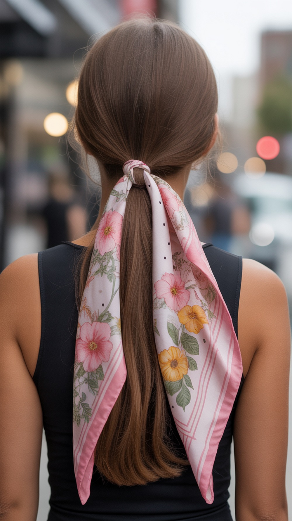 High Top Ponytail with Scarf