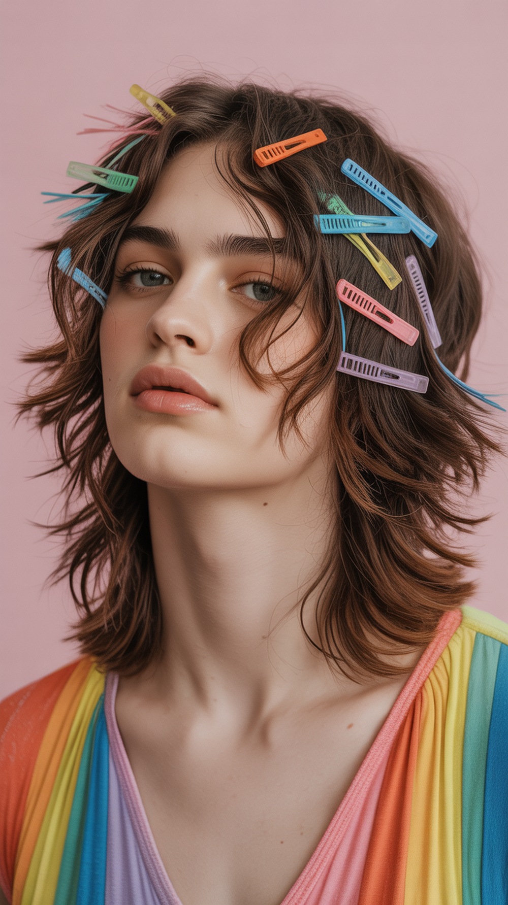 Long Shag with Rainbow Clips