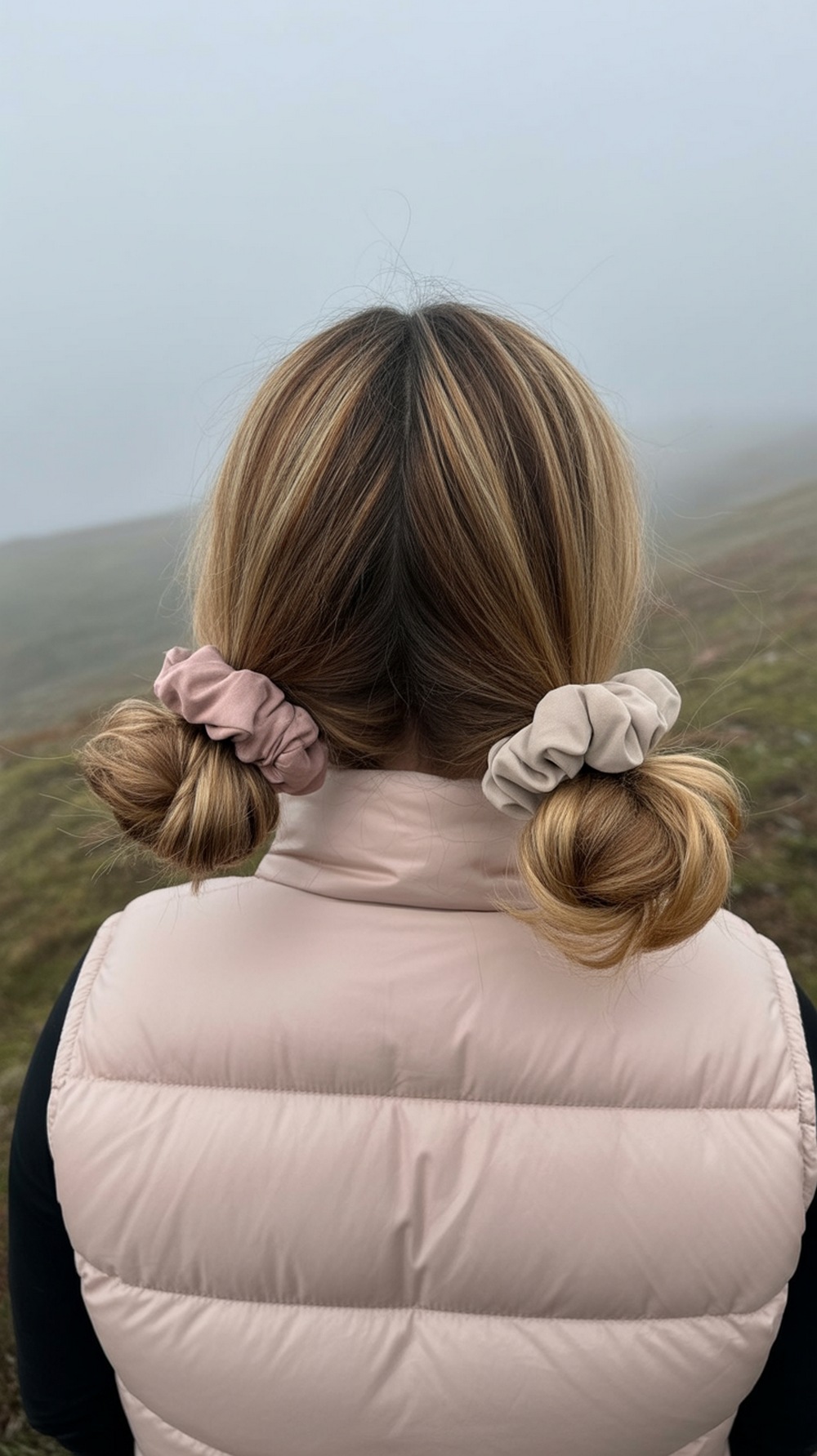 Low Space Buns Hiking Hairstyle