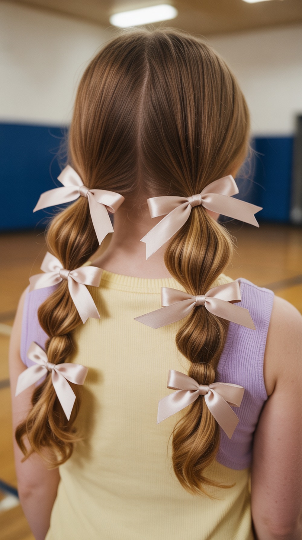 Low Twisted Pigtails Cheer Hairstyle