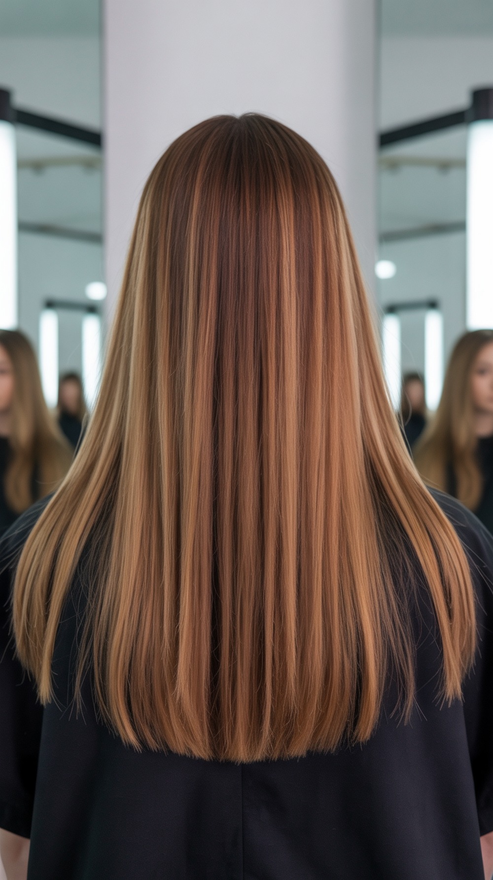 Melting Caramel Blend on Straight Hair