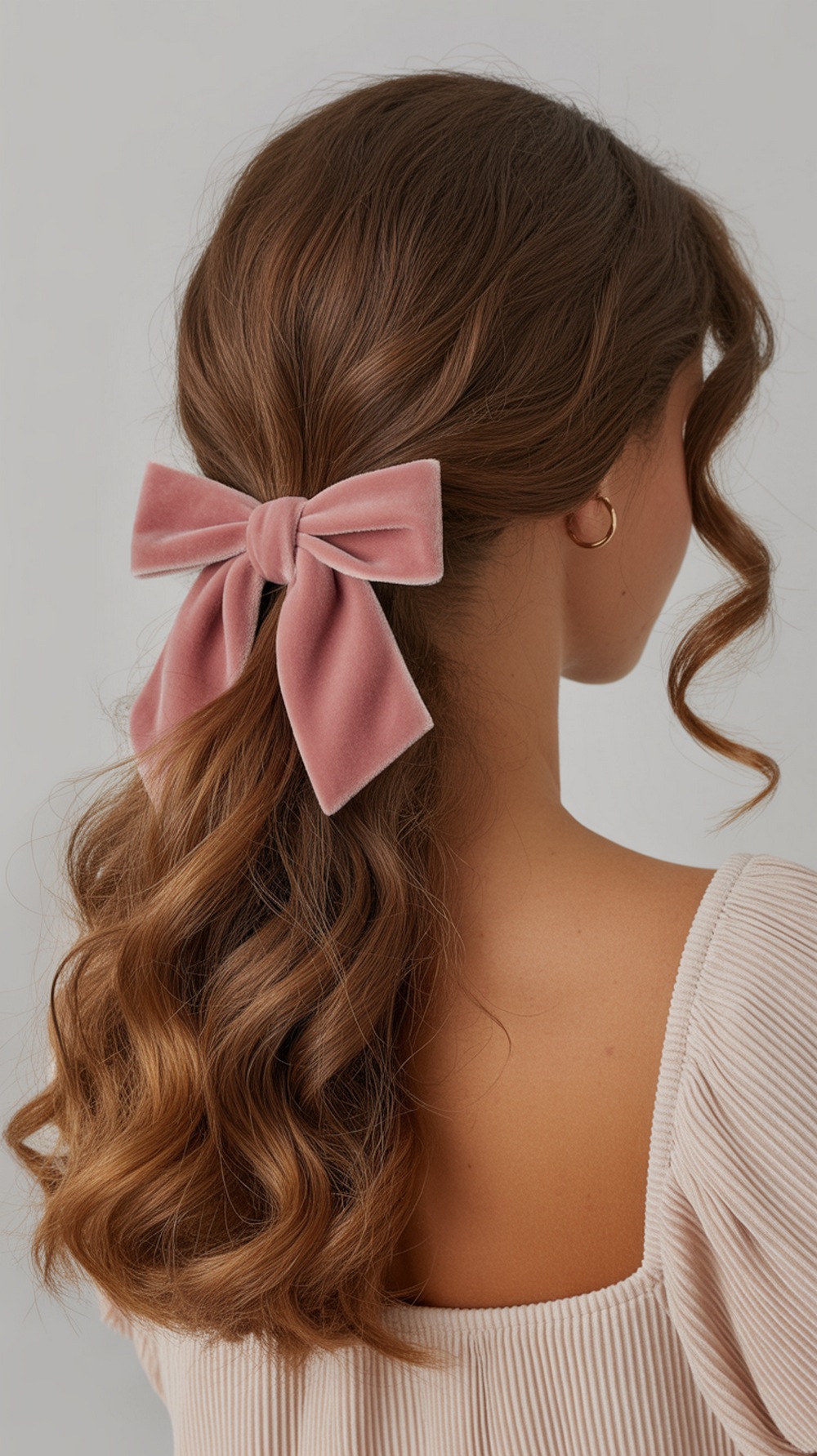 Messy Half Up with Bow