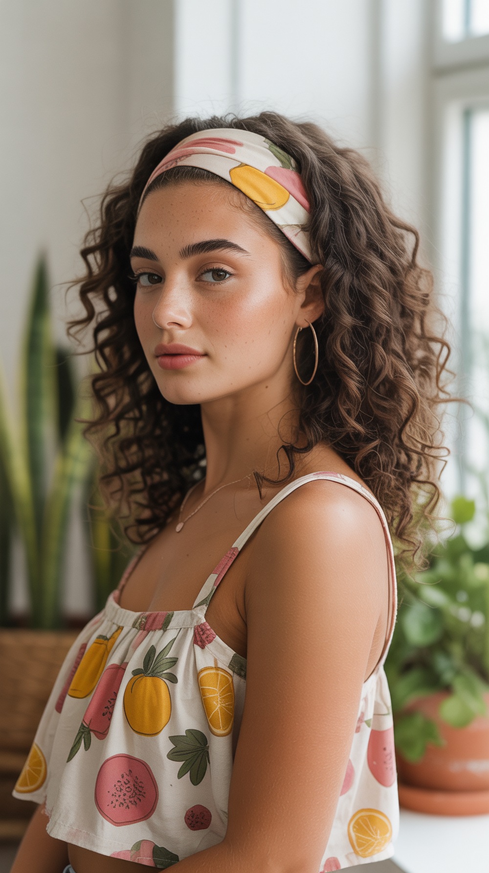 Natural Curls with Wide Fabric Headband