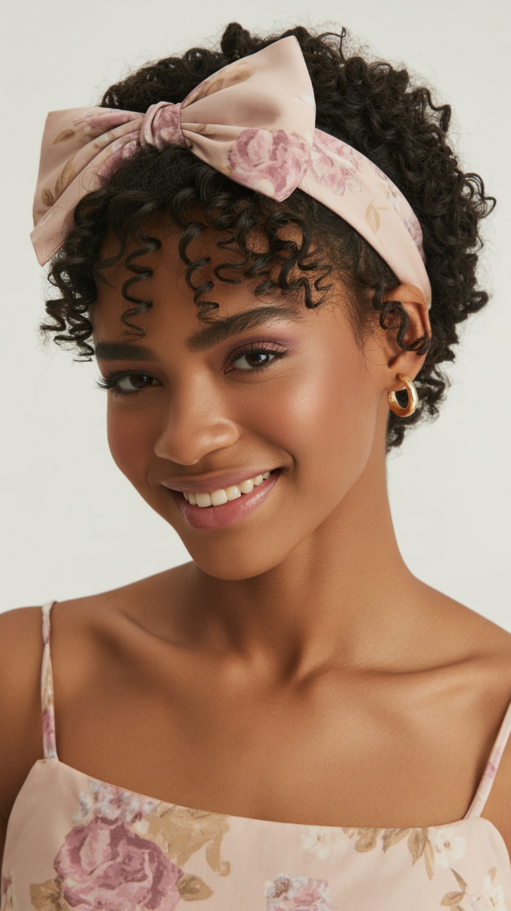 Short Coils with Headband Bow