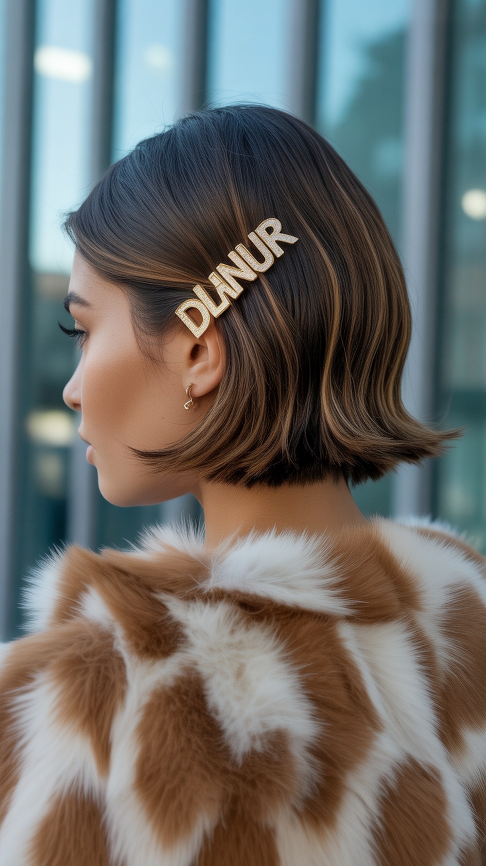 Shoulder Length Waves with Logo Barrette
