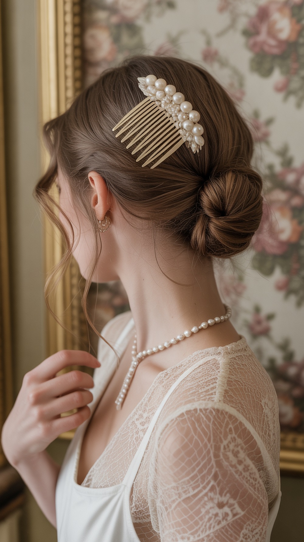 Side Bun with Vintage Comb