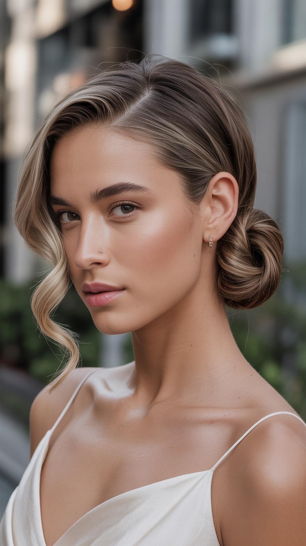 Side Part French Twist