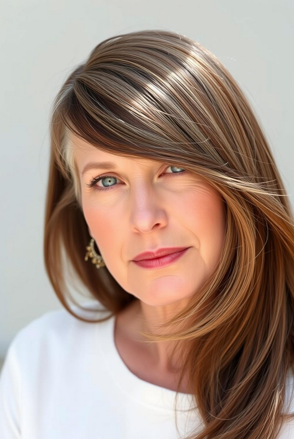 Side Swept Bangs with Length