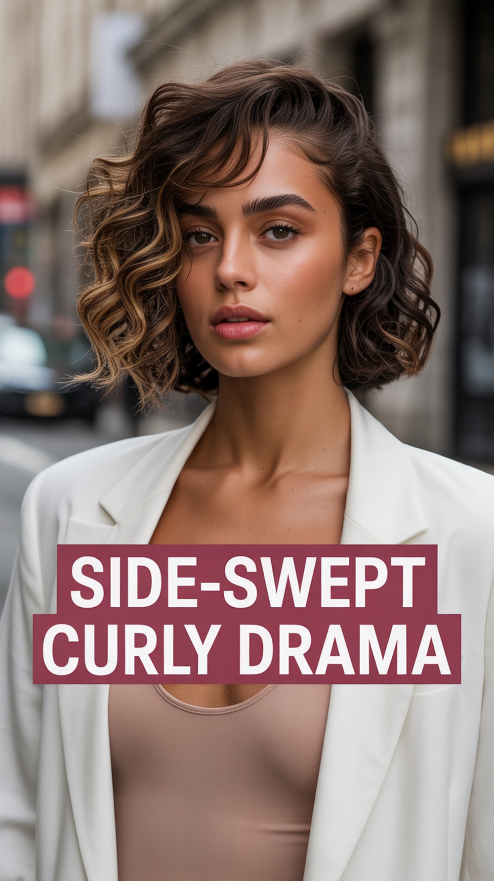 Side Swept Curly Drama