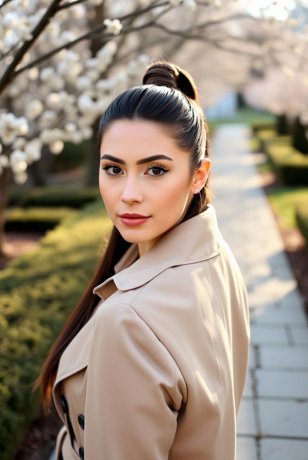 Sleek High Spring Long Ponytail Hairstyle