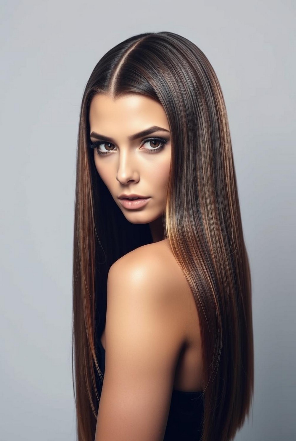 Slick Back “Wet Look” with Straight Lengths